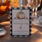 Watercolor Pumpkin Thanksgiving Dinner | Black 招待状
