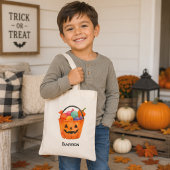 Watercolor Pumpkin Trick or Treat Personalized Tot トートバッグ
