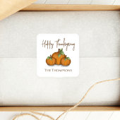 Watercolor Pumpkins Happy Thanksgiving Custom スクエアシール