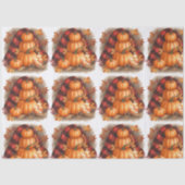 Watercolor pumpkins, plaid and candles 薄葉紙 (正面)