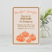Watercolor Pumpkins Thankful Grateful  招待状 (スタンド正面)