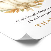 Watercolor Pumpkins Twin Baby Shower Diaper Raffle ポスター (角)