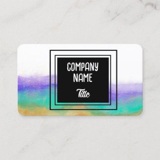 watercolor purple and turquoise bold abstract art  名刺