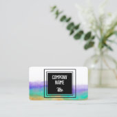 watercolor purple and turquoise bold abstract art  名刺 (スタンド正面)