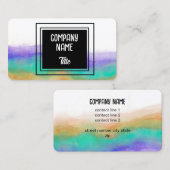 watercolor purple and turquoise bold abstract art  名刺 (正面/裏面)