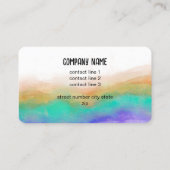 watercolor purple and turquoise bold abstract art  名刺 (裏面)