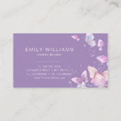 Watercolor Purple Butterflies Business Card 名刺 (裏面)