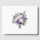 Watercolor Purple Cream Floral Wedding ゲストブック (裏面)