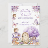 Watercolor Purple Fairy Birthday Invitation 招待状 (正面)