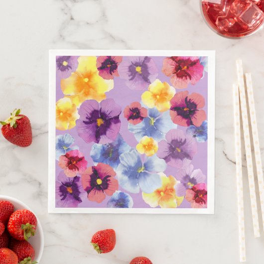 Watercolor Purple Flora Pattern Boho Garden Party (インサイチュ)