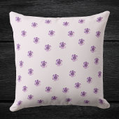 Watercolor Purple Floral Throw Pillow クッション