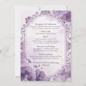 Watercolor Purple Floral Wedding Invitation 招待状 (裏面)