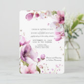 Watercolor Purple Floral Wedding Invitation  招待状 (スタンド正面)