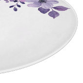 Watercolor purple flower bouquet  カッティングボード (角)