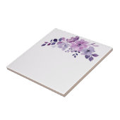 Watercolor purple flower bouquet  タイル (側面)
