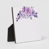 Watercolor purple flower bouquet フォトプラーク (正面)