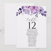 Watercolor purple flower bouquet 招待状 (正面/裏面)