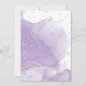 Watercolor Purple Gold Marble Graduation Party  招待状 (裏面)