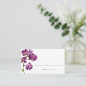 Watercolor Purple Phalaenopsis Orchids Wedding プレイスカード (スタンド正面)