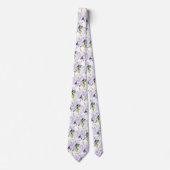 Watercolor Purple Roses Hydrangeas Neck Tie ネクタイ (正面)