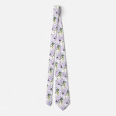Watercolor Purple Roses Hydrangeas Neck Tie ネクタイ (裏面)