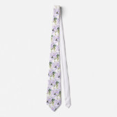 Watercolor Purple Roses Hydrangeas Neck Tie ネクタイ (正面)