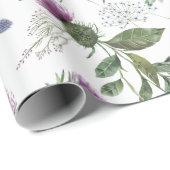 Watercolor Purple Thistle Botanical Pattern ラッピングペーパー (ロールコーナー)