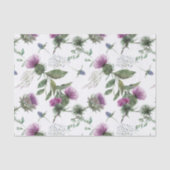 Watercolor Purple Thistle Botanical Pattern 薄葉紙 (正面)