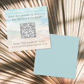 Watercolor QR Code Beach Wedding RSVP エンクロージャーカード