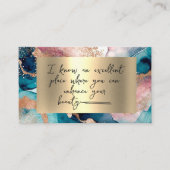 Watercolor Qr Code faux gold Blush Referral Card ロイヤリティカード (正面)