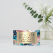 Watercolor Qr Code faux gold Blush Referral Card 紹介カード (スタンド正面)