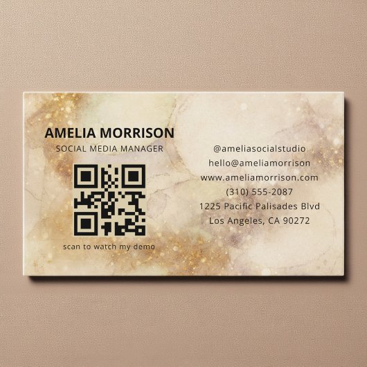 Watercolor QR Code Minimalist Professional 名刺