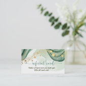 Watercolor Qr Code Sage Green Gold  紹介カード (スタンド正面)