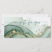 Watercolor Qr Code Sage Green Gold Gift Certificat (正面)