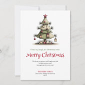 Watercolor quirky Christmas tree greeting card シーズンカード (正面)
