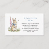 Watercolor Rabbit Boy Baby shower book request エンクロージャーカード (正面)