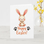 Watercolor Rabbit Easter Card カード (黄色い花)