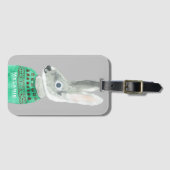 Watercolor Rabbit in Sweater Grey Personalised ラゲッジタグ (正面横)