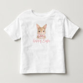 Watercolor Rabbit with Pink Bow| Cute Easter Bunny トドラーTシャツ (正面)