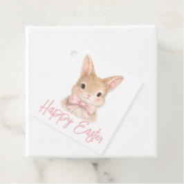 Watercolor Rabbit with Pink Bow| Cute Easter Bunny フェイバータグ