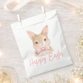Watercolor Rabbit with Pink Bow| Cute Easter Bunny フェイバーバッグ