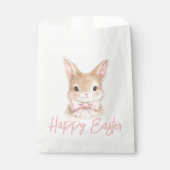 Watercolor Rabbit with Pink Bow| Cute Easter Bunny フェイバーバッグ (正面)