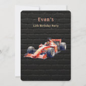 Watercolor Race Track Boy Birthday Party 招待状 (裏面)