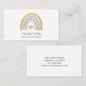 Watercolor Rainbow Baby Sitter Business Card 名刺 (正面/裏面)