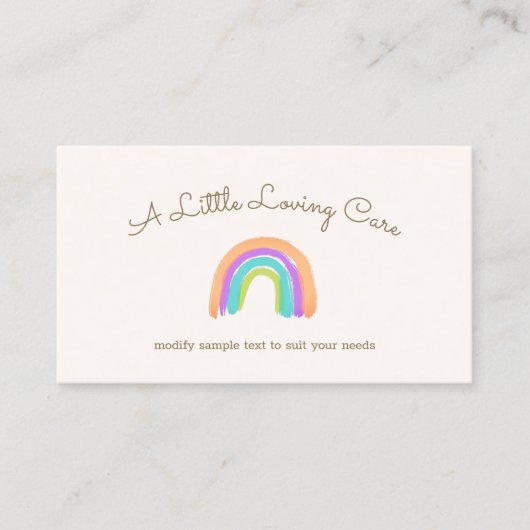 Watercolor Rainbow Caregiver  Business Card 名刺 (正面)