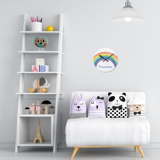 Watercolor Rainbow Clock ラウンド壁時計