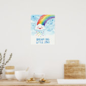 Watercolor Rainbow Cloud Dream Big Kids ポスター (キッチン)