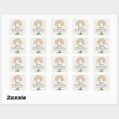 Watercolor Rainbow & Clover St. Patrick's Day  スクエアシール (シート)