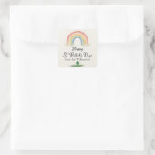 Watercolor Rainbow & Clover St. Patrick's Day  スクエアシール (バッグ)
