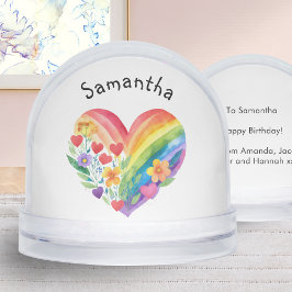 Watercolor Rainbow Heart Personalized Birthday